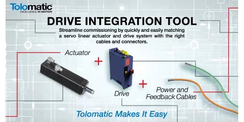 Tolomatic Introduces Drive Integration Tool to Streamline Servo Linear Actuator Commissioning